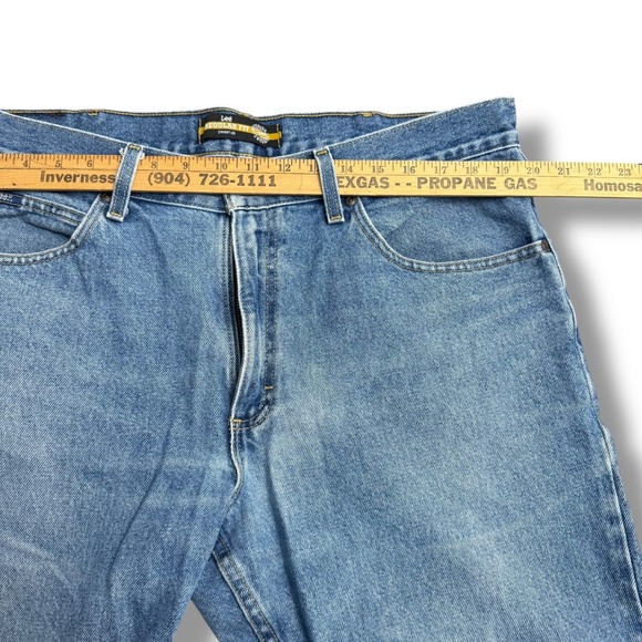 Lee Regular Fit Straight Leg Mens Jeans Light Wash Denim 38x30 - Picture 8 of 11